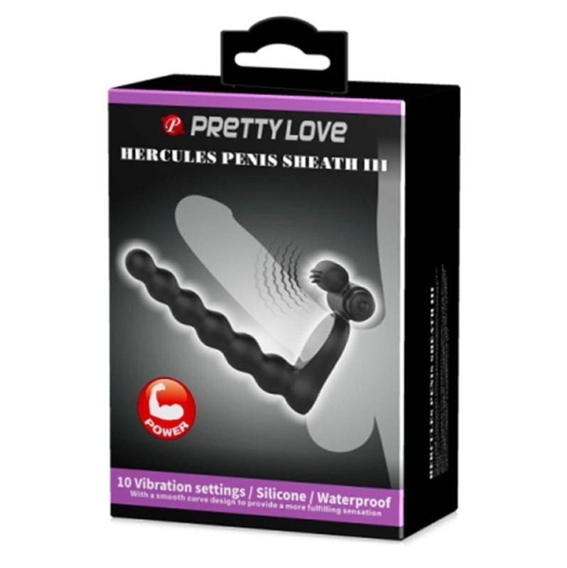 Cock Ring Pretty Love Hercules Penis Sheath III Black