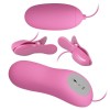 Vibrating Egg with Eletroshock Nipple Clamps Pretty Love Pink