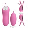 Vibrating Egg with Eletroshock Nipple Clamps Pretty Love Pink