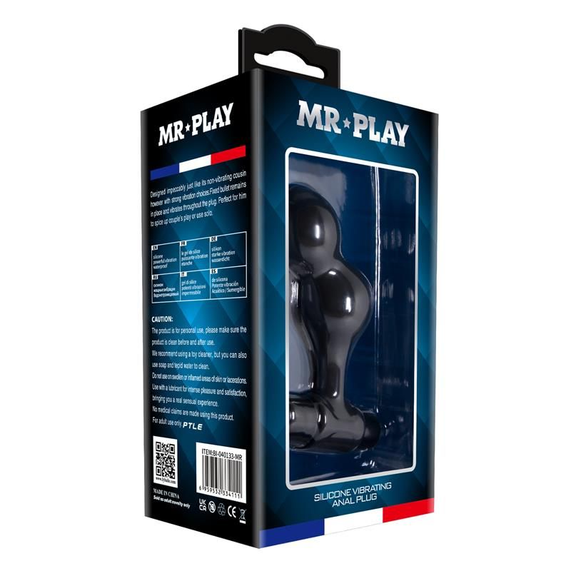 Pretty Love Πρωκτική Σφήνα με Δόνηση Pretty Love Mr. Play Vibro Μαύρη Σφήνες με δόνηση