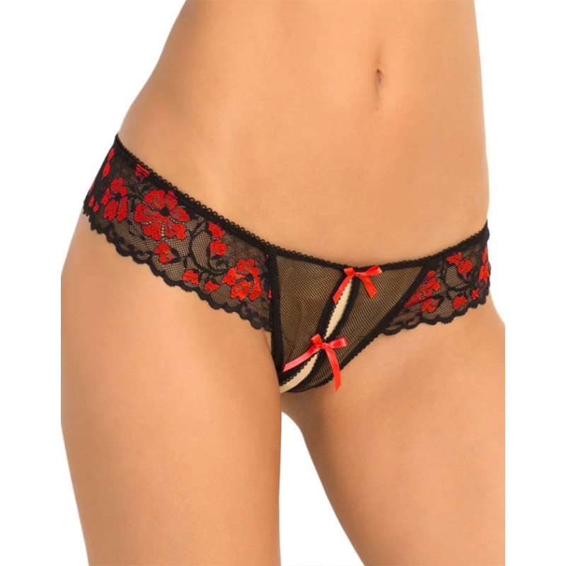 Crotchless Lace Panties With Bows Rene Rofe Red Crotchless Lace Panties With Bows Rene Rofe Red