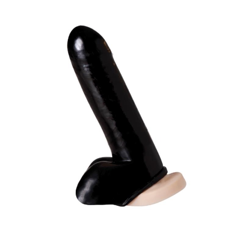 Rimba Μανίκι Πέους και Όρχεων Rimba Latex Play Μαύρο Προεκτάσεις Πέους