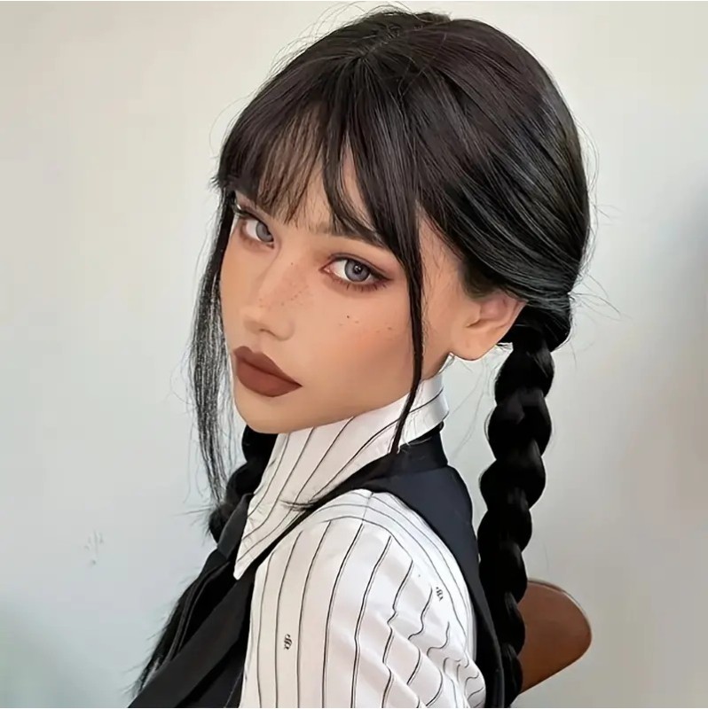 Long Wig with Braids Black