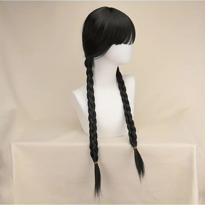 Long Wig with Braids Black