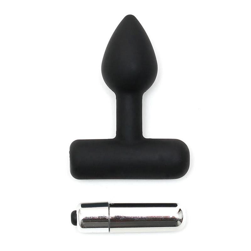 Rimba Πρωκτική Σφήνα με Δόνηση Rimba Mini Buttplug 7cm Μαύρη Σφήνες με δόνηση