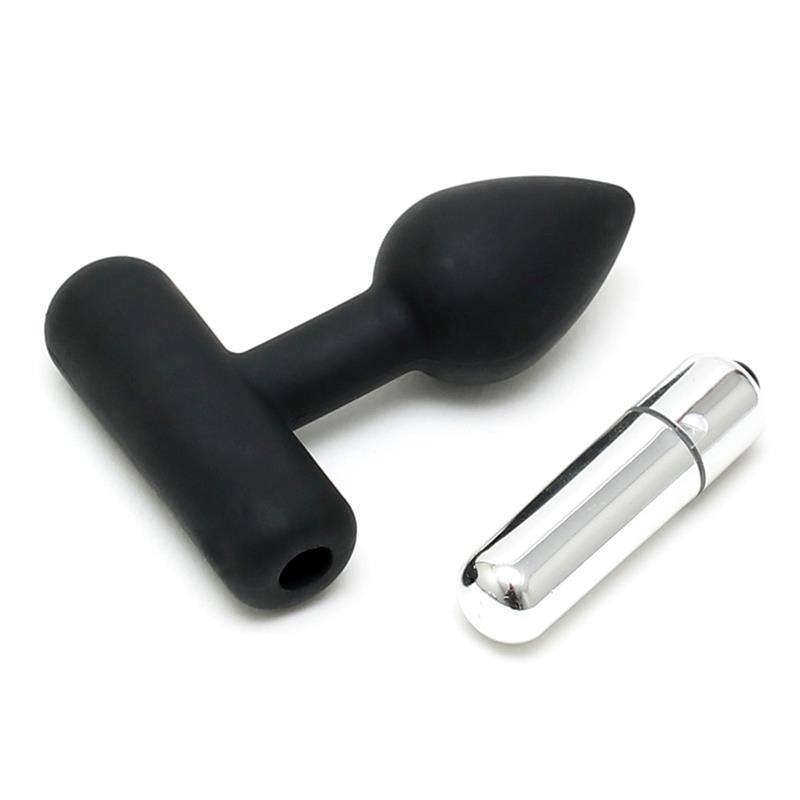 Rimba Πρωκτική Σφήνα με Δόνηση Rimba Mini Buttplug 7cm Μαύρη Σφήνες με δόνηση