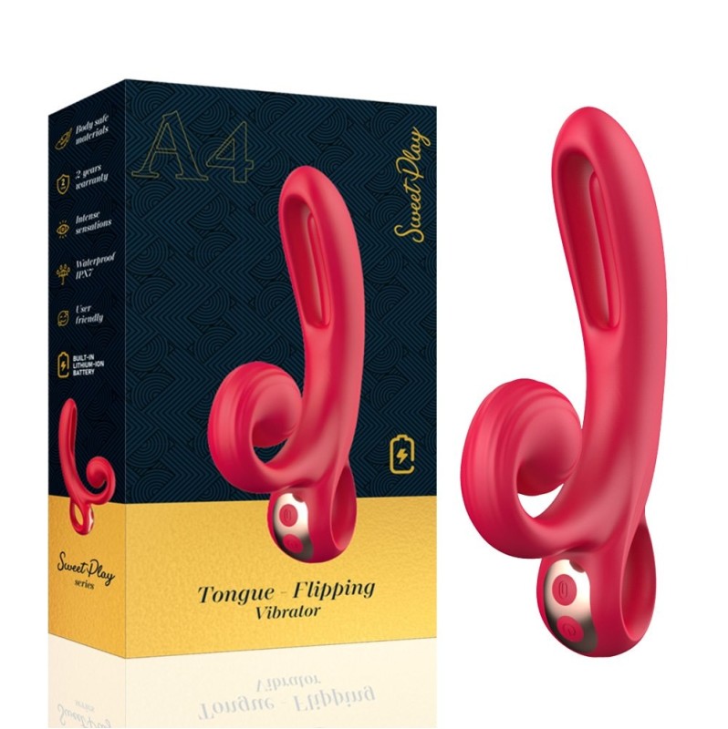 Rabbit Vibrator with Tongue Sweet Play A4 Red