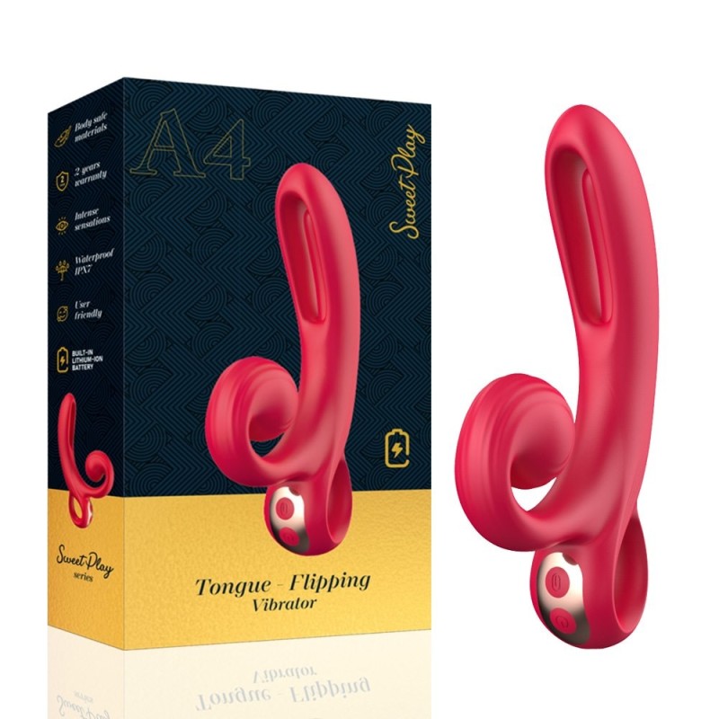 Δονητής Rabbit με Γλώσσα Sweet Play A4 Κόκκινος Erospace Δονητής Rabbit με Γλώσσα Sweet Play A4 Κόκκινος Rabbit