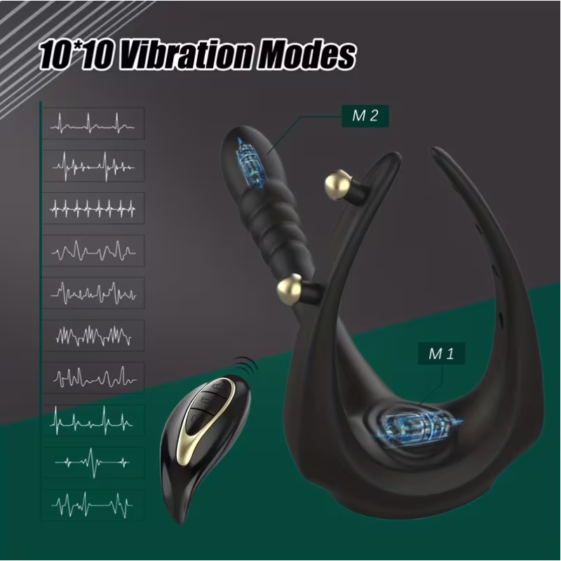 Cock Ring with Prostate Stimulator & Wireless Remote Black Love Market Cock Ring with Prostate Stimulator & Wireless Remote Black Prostate Stimulators