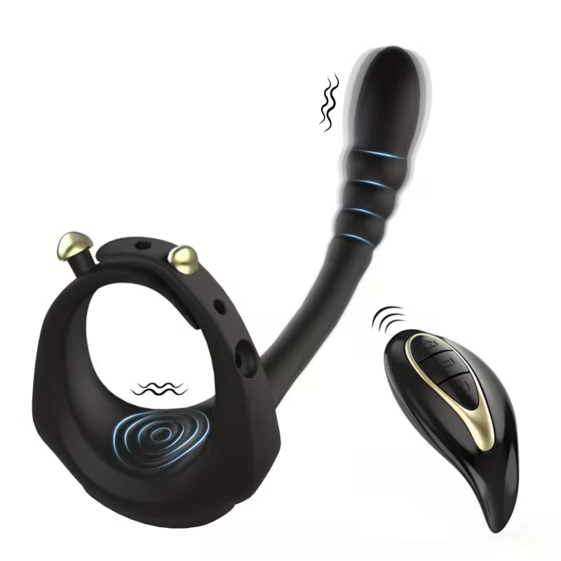 Cock Ring with Prostate Stimulator & Wireless Remote Black Love Market Cock Ring with Prostate Stimulator & Wireless Remote Black Prostate Stimulators