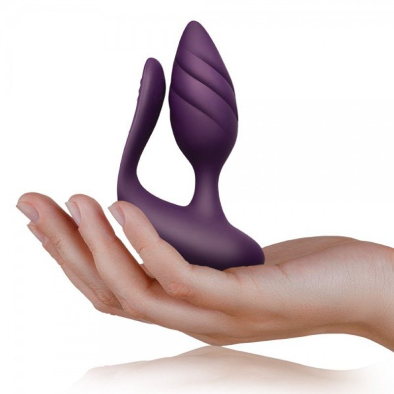Rocks Off Butt Plug With Remote Control Rocks-Off Cocktail Purple Vibrating butt plugs