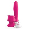 Classic Vibrator with Remote Control and Suction Cup Threesome Pink