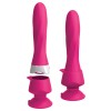 Classic Vibrator with Remote Control and Suction Cup Threesome Pink Classic Vibrator with Remote Control and Suction Cup Threesome Pink