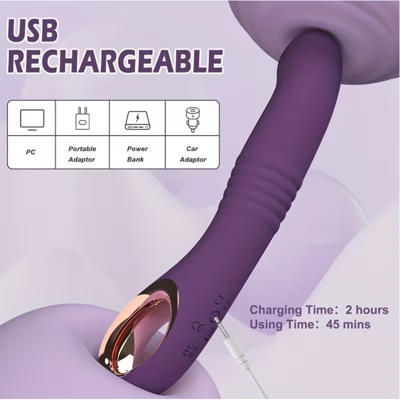 Love Market Classic Thrusting Vibrator Love Market Purple Classic