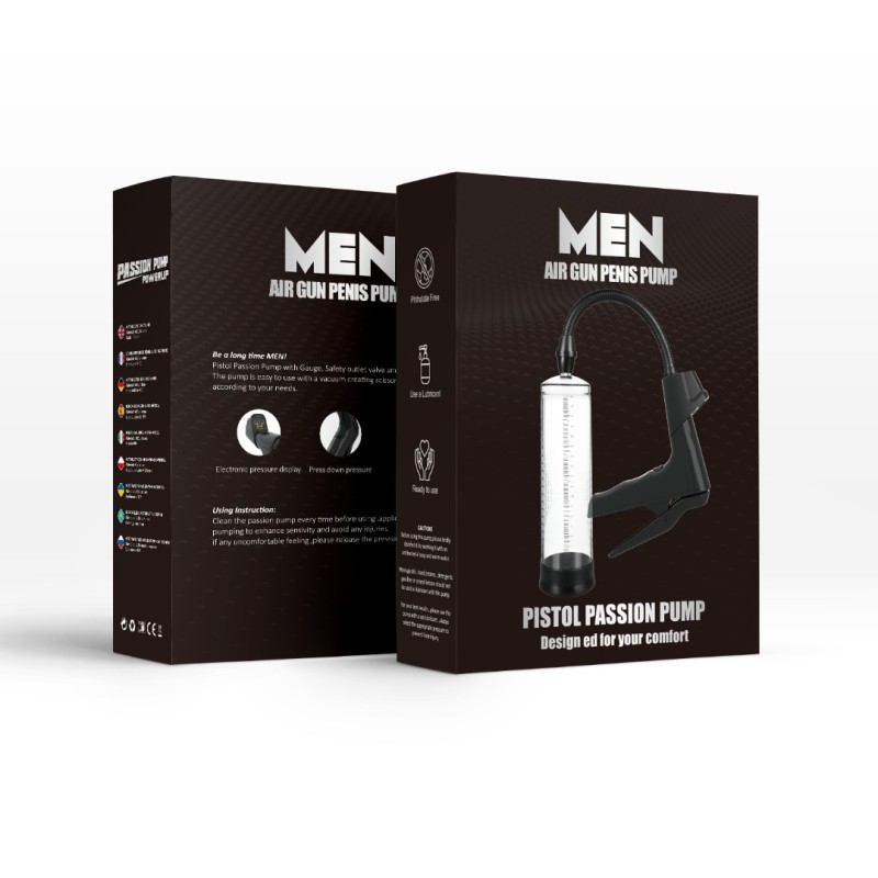 STD Penis Pump STD Air Gun with LCD Display Clear Penis Pumps