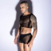 STD Ανδρικό Διχτυωτό Σετ STD Bad Boy 2 Μαύρο Ολόσωμα