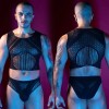 STD Ανδρικό Διχτυωτό Σετ STD Stretchy Μαύρο Ολόσωμα