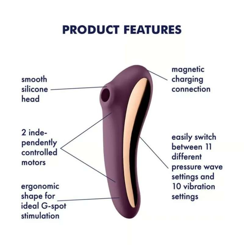 Κλειτοριδικός Δονητής Satisfyer Dual Kiss Μοβ