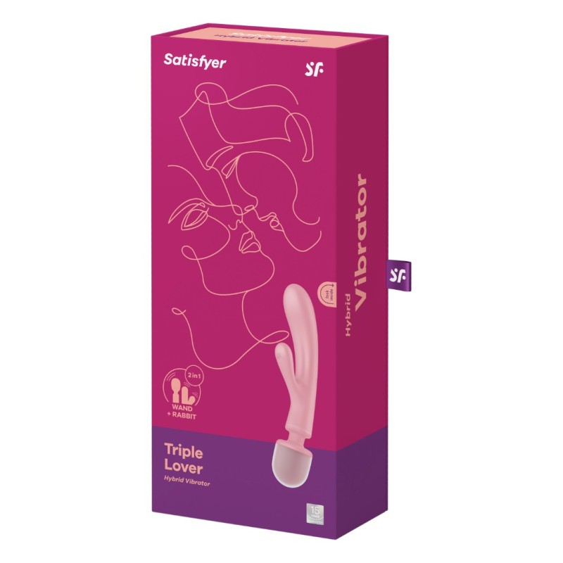 Satisfyer Rabbit & Wand Vibrator Satisfyer Triple Lover Pink Rabbit