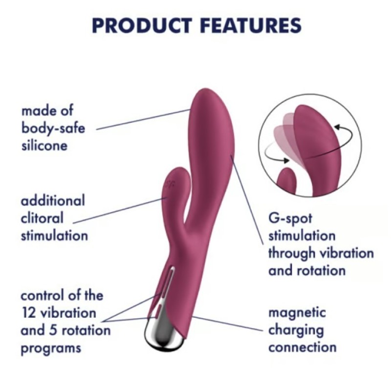 Δονητής Rabbit Satisfyer Spinning Rabbit 1 Μπορντό Satisfyer Δονητής Rabbit Satisfyer Spinning Rabbit 1 Μπορντό Rabbit Δονητές