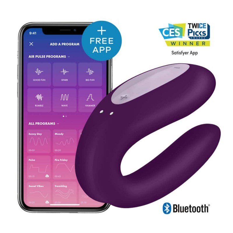 Satisfyer Couples Vibrator Satisfyer Double Joy Violet Sex Toys For Couples