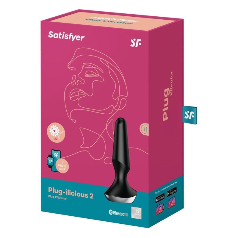 Satisfyer Πρωκτική Σφήνα με Δόνηση Satisfyer Plug-ilicious 2 Μαύρη Σφήνες με δόνηση