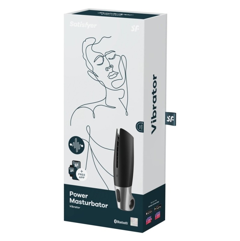 Vibrating Stroker Satisfyer Power Masturbator Black