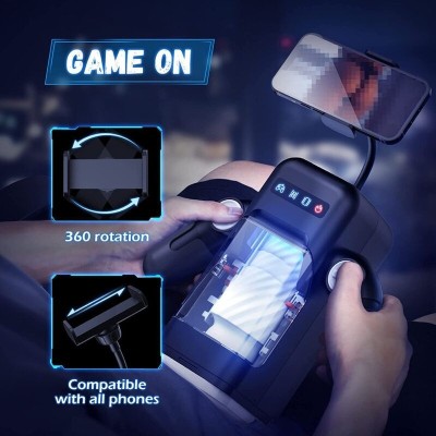 Thrusting Vibrating Stroker Heated with Mobile Support Game Cup Baile Black Thrusting Vibrating Stroker Heated with Mobile Support Game Cup Baile Black