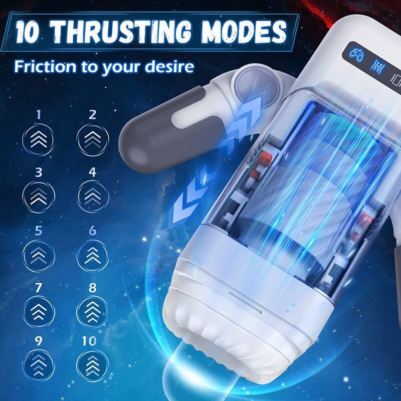 Thrusting Vibrating Stroker Heated with Mobile Support Game Cup Baile Black Thrusting Vibrating Stroker Heated with Mobile Support Game Cup Baile Black