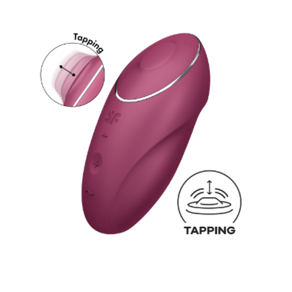 Clitoral Vibrator Satisfyer Tap & Climax 1 Burgundy Clitoral Vibrator Satisfyer Tap & Climax 1 Burgundy