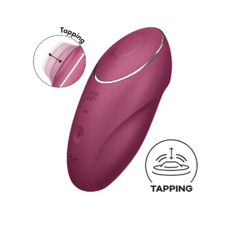 Clitoral Vibrator Satisfyer Tap & Climax 1 Burgundy Clitoral Vibrator Satisfyer Tap & Climax 1 Burgundy