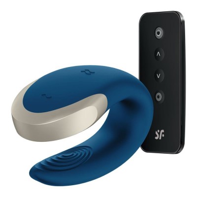 Couples Vibrator Satisfyer Double Love Blue Couples Vibrator Satisfyer Double Love Blue