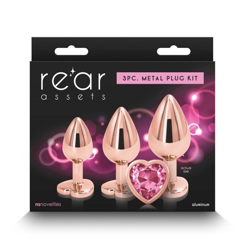 Πρωκτικές Σφήνες Με Κόσμημα Καρδιά Rear Assets Trainer Kit Ροζ NS Novelties Πρωκτικές Σφήνες Με Κόσμημα Καρδιά Rear Assets Trainer Kit Ροζ Σφήνες για αρχάριους