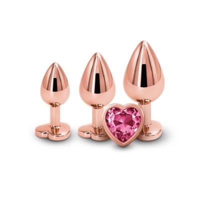 Butt Plug With Heart Jewel Trainer Kit Rear Assets Pink