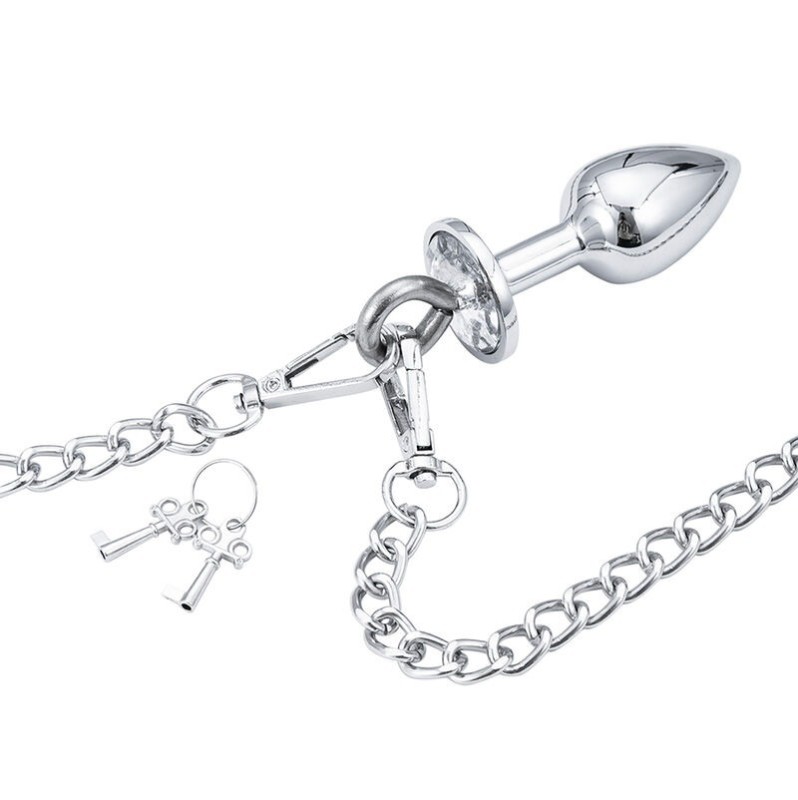 Metal Handcuffs With Butt Plug Ohmama Silver