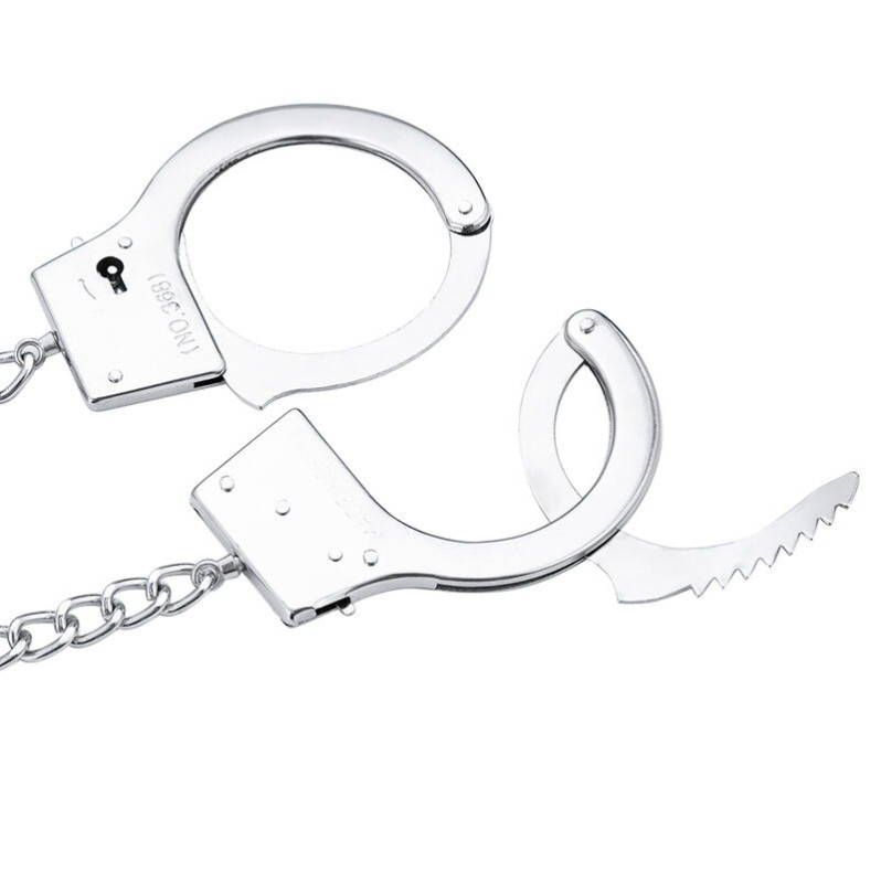 Metal Handcuffs With Butt Plug Ohmama Silver