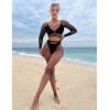 Sex Moda Long-sleeved Fishnet 2 Piece Set Sex Moda Black Underwear Set