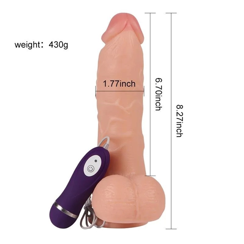 Shequ Realistic Vibrator Adam Shequ 21cm Nude Realistic