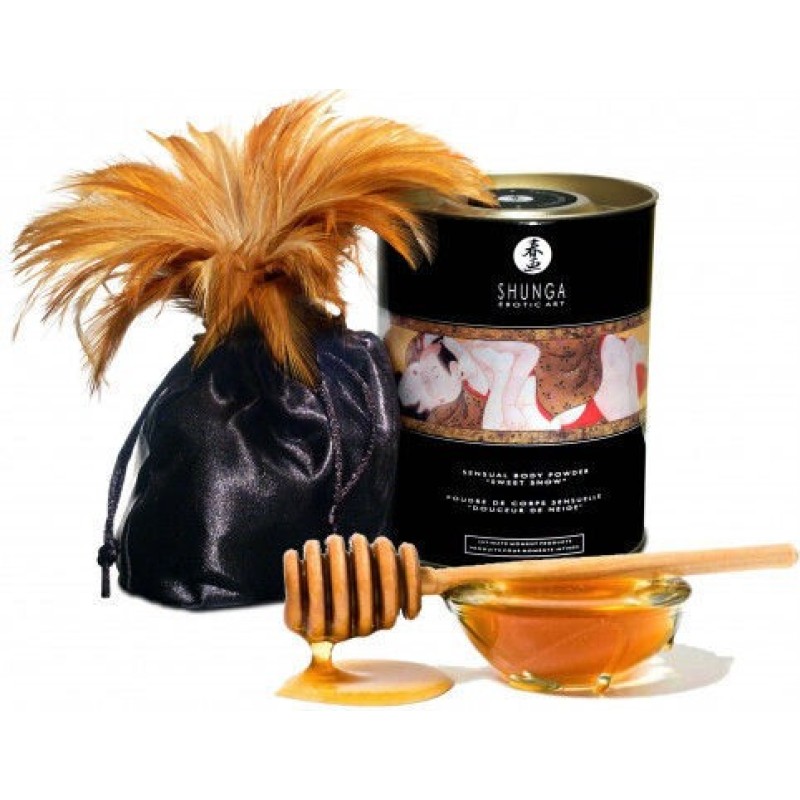 Shunga Πούδρα Σώματος με Άρωμα Sweet Snow Honey Shunga 228g Έλαια & Κεριά Μασάζ