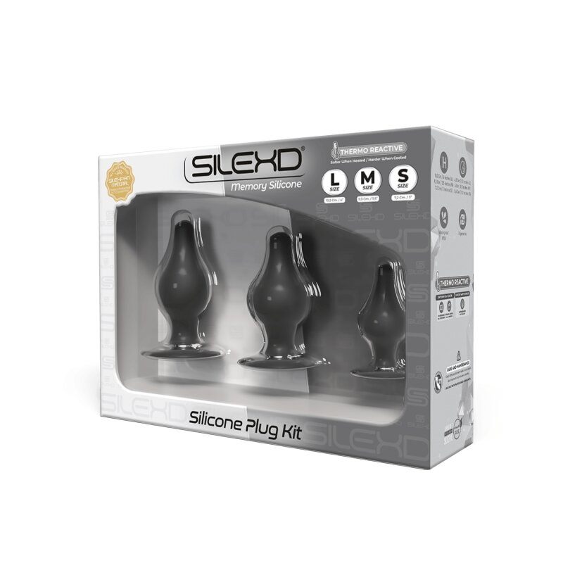 SilexD Butt Plug Set SilexD Plug Kit Μαύρο Non-Vibrating butt plugs