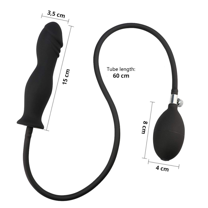 Erospace Inflatable Butt Plug Erospace Wild Play C6 Black Non-Vibrating butt plugs