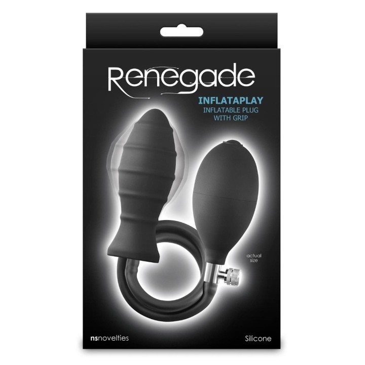 Butt Plug NS Novelties Inflataplay Black NS Novelties Butt Plug NS Novelties Inflataplay Black Non-Vibrating butt plugs