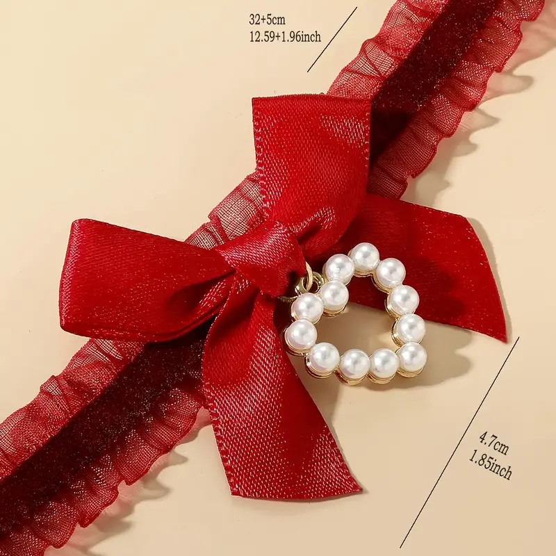 Love Market Ρομαντικό Τσόκερ με Φιόγκο Κόκκινο Chokers & Στέκες
