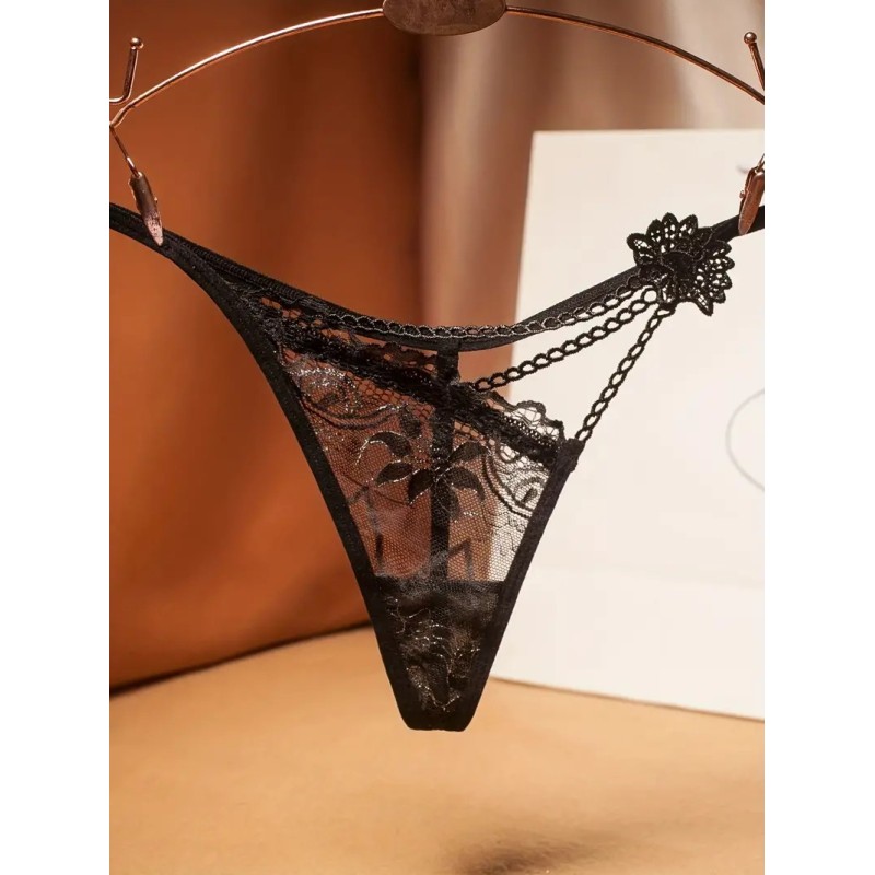 Love Market Στρινγκ με Δαντέλα Daisy Μαύρο Strings
