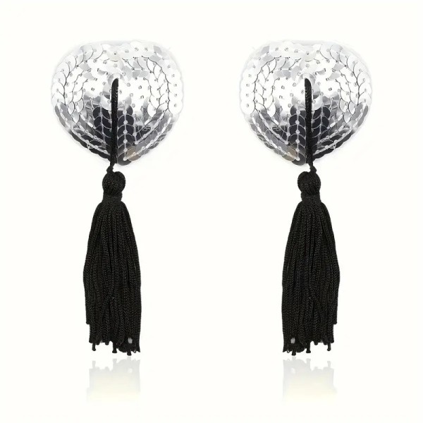 Καλύμματα Θηλών Καρδιές Ασημί