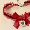 Romantic Choker with Bow Red