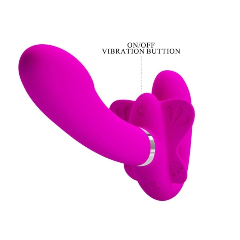 Vibrating Strapless Strap-On Pretty Love Valerie Purple