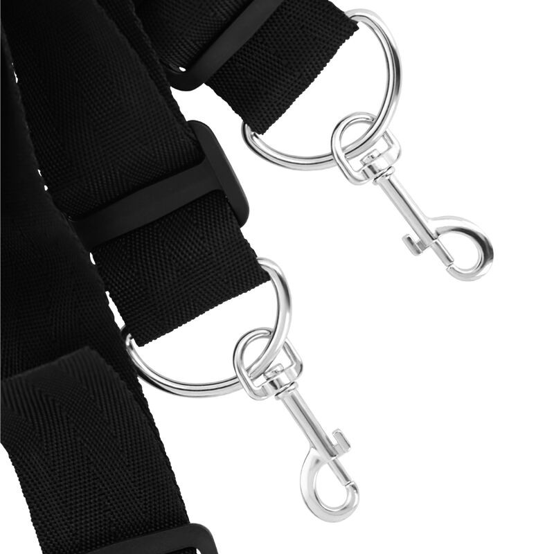 Darkness Bed Restraint Kit Darkness Interlace Over & Under Black Restraints