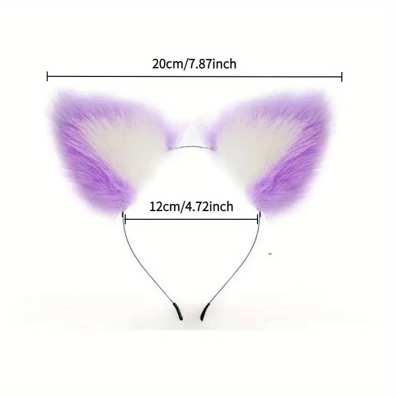 Σετ Πρωκτική Σφήνα με Ουρά και Στέκα με Αυτιά Love Market Μοβ