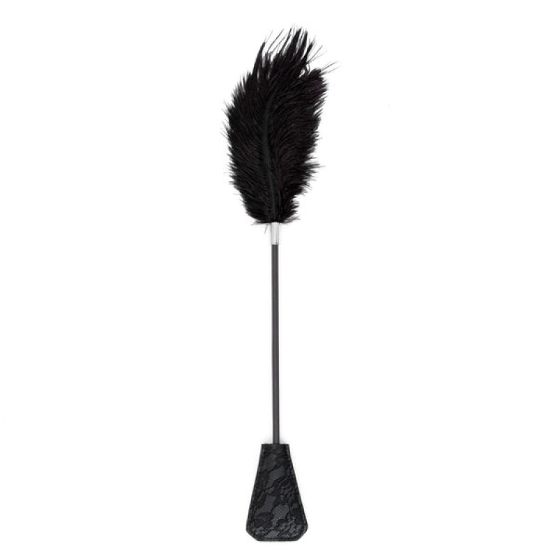 Toyz4lovers Βίτσα με Φτερό Whippy Touch Toyz4lovers Μαύρη Μαστίγια & Paddles